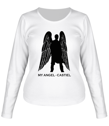 Женская футболка длинный рукав Сверхъестественное - Ангел Кастиэль