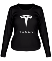 Женская футболка длинный рукав Tesla фото