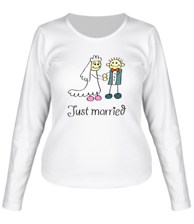 Женская футболка длинный рукав Just married