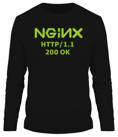 Мужская футболка длинный рукав Nginx 200 OK
