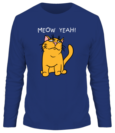 Мужская футболка длинный рукав Meow yeah!