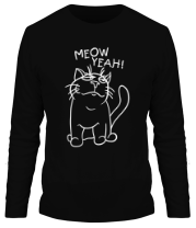 Мужская футболка длинный рукав Meow yeah! фото