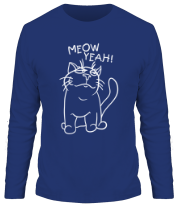 Мужская футболка длинный рукав Meow yeah! фото