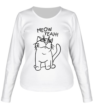 Женская футболка длинный рукав Meow yeah!