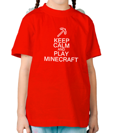 Детская футболка Keep calm and play Minecraft