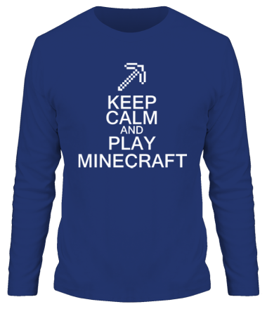 Мужская футболка длинный рукав Keep calm and play Minecraft