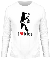 Мужская футболка длинный рукав I love kids | Педобир фото