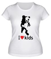 Женская футболка I love kids | Педобир фото