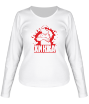 Женская футболка длинный рукав Хикка (пятно) фото