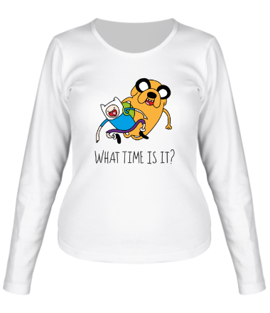 Женская футболка длинный рукав What time is it?