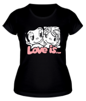 Женская футболка Love is фото