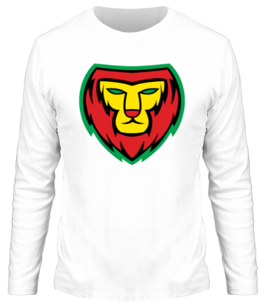 Мужская футболка длинный рукав Lion red yellow green