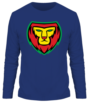 Мужская футболка длинный рукав Lion red yellow green