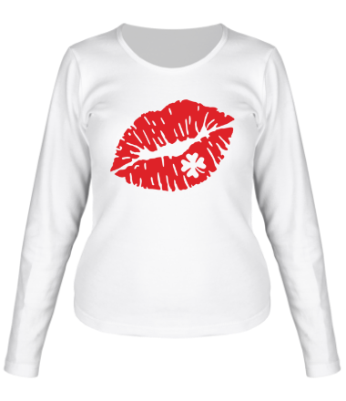 Женская футболка длинный рукав Поцелуй на удачу