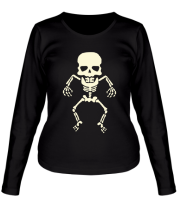 Женская футболка длинный рукав  Скелет фото