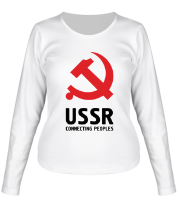 Женская футболка длинный рукав USSR - Connecting Peoples фото
