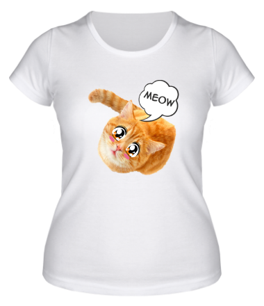 Женская футболка Кошечка с глазами аниме