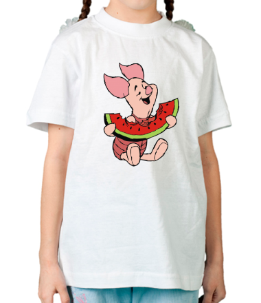 Детская футболка Пятачок с арбузом