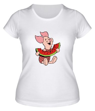 Женская футболка Пятачок с арбузом