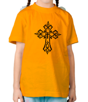 Детская футболка Готический крест в тату стиле фото