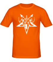 Мужская футболка Пентаграмма с демоном фото