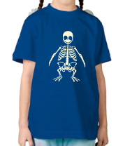 Детская футболка Пингвин скелет (свет) фото