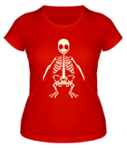 Женская футболка Пингвин скелет (свет) фото