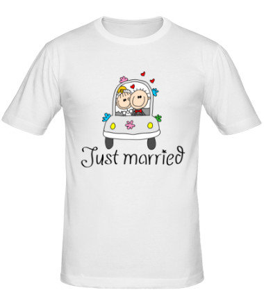 Мужская футболка Just married - медовый месяц