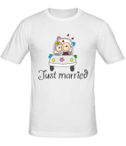 Мужская футболка Just married - медовый месяц