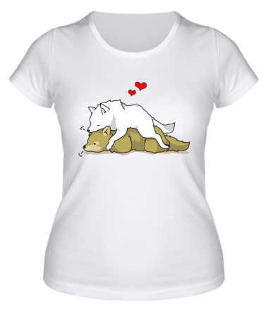 Женская футболка Влюбленные волки