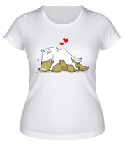 Женская футболка Влюбленные волки фото