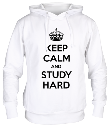 Толстовка худи Keep calm and study hard
