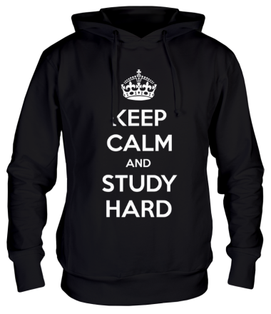 Толстовка худи Keep calm and study hard