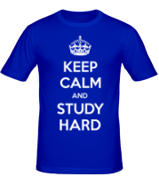 Мужская футболка Keep calm and study hard фото