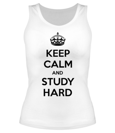 Женская майка борцовка Keep calm and study hard