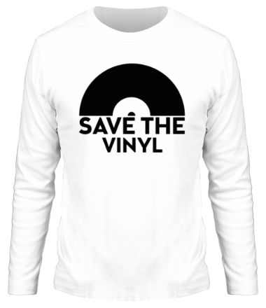 Мужская футболка длинный рукав Save the vinyl