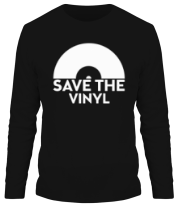 Мужская футболка длинный рукав Save the vinyl фото