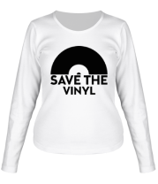 Женская футболка длинный рукав Save the vinyl фото