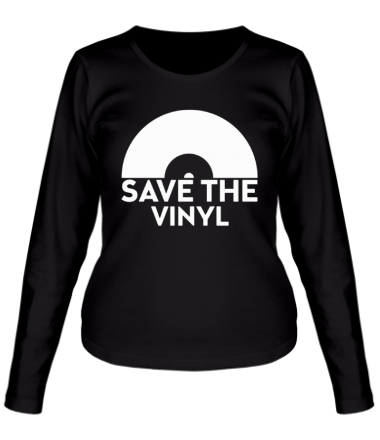 Женская футболка длинный рукав Save the vinyl