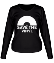 Женская футболка длинный рукав Save the vinyl фото