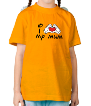 Детская футболка I love my mum фото