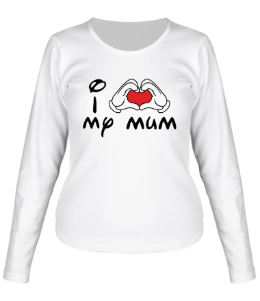 Женская футболка длинный рукав I love my mum