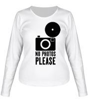 Женская футболка длинный рукав No photos please фото