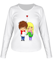 Женская футболка длинный рукав Влюбленная парочка