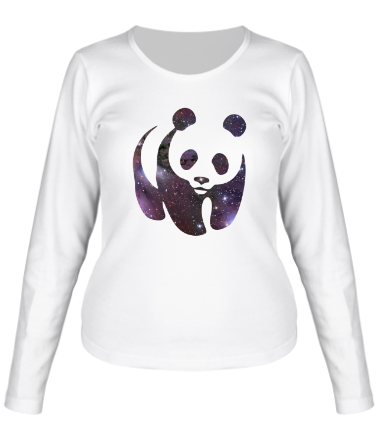 Женская футболка длинный рукав Панда космос