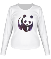 Женская футболка длинный рукав Панда космос фото