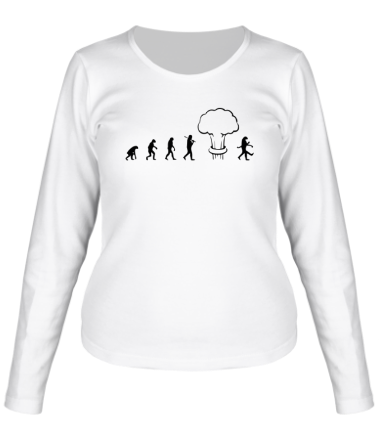Женская футболка длинный рукав Эволюция после взрыва