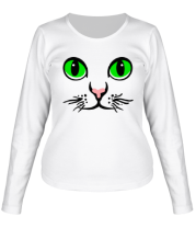 Женская футболка длинный рукав Кошачьи глаза фото