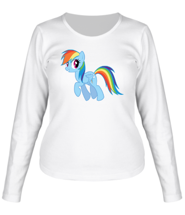 Женская футболка длинный рукав Rainbow Dash