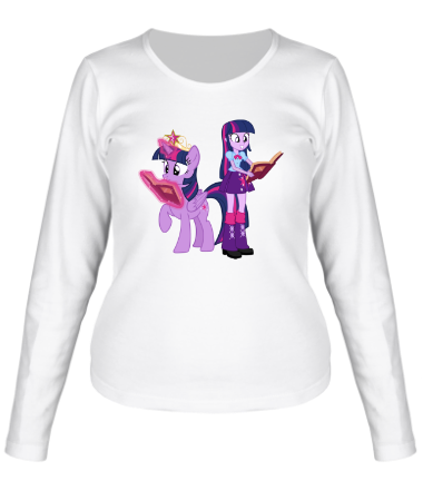 Женская футболка длинный рукав Twilight Sparkle and Twilight Sparkle